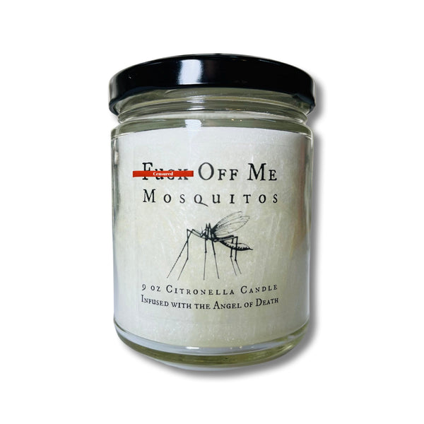 Mosquito Repellent Citronella Candles, F*ck Off Me Mosquitos, Funny Outdoor Garden and Decor Patio Accessories, Natural Insect Repellant, 9 oz