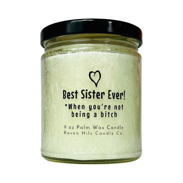 Best Sister Ever, When You’re Not Being A B*tch, Funny Candle for Sister, Funny Gag Gift, 9 oz Handmade Candle