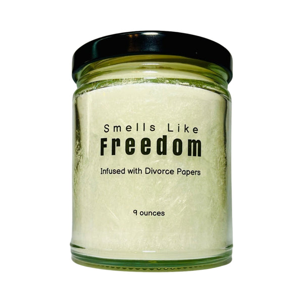 Smells Like Freedom Infused With Divorce Papers | Funny Novelty Candles, Funny Gift for Men and Women, Break Up Gift, 9 oz Palm Wax