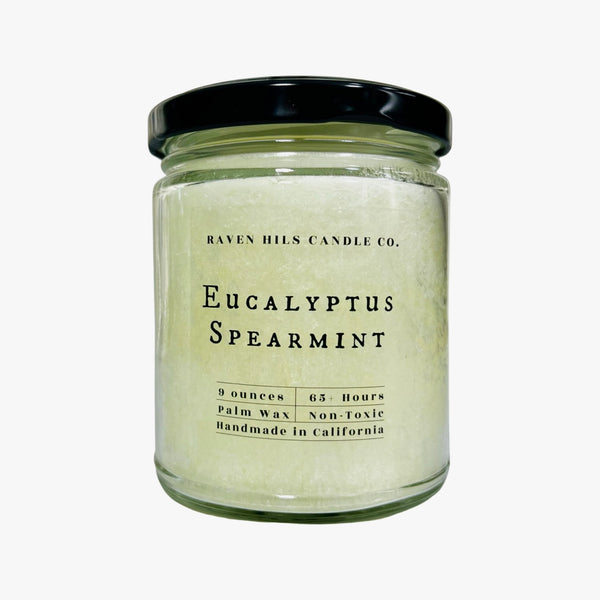 Eucalyptus & Spearmint Candle with Black Lid, 9 ounces