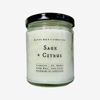 Sage and Citrus scented candles by Raven Hils Candle Co.