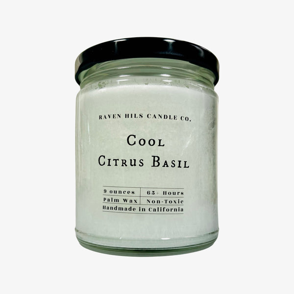 Citrus Basil Candle with Black Lid, 9 ounces